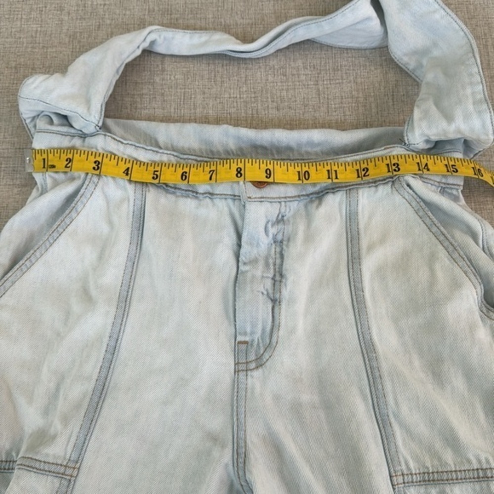 Jonathan Simkhai Standard Ace high-waisted Paper bag cropped acid‎ wash jeans 29 - Picture 14 of 16